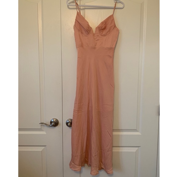 Hello Molly Private Kiss Midi Dress Peach XS - Picture 5 of 6